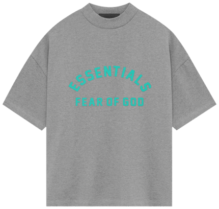 Essentials Gray Logo Print t Shirt