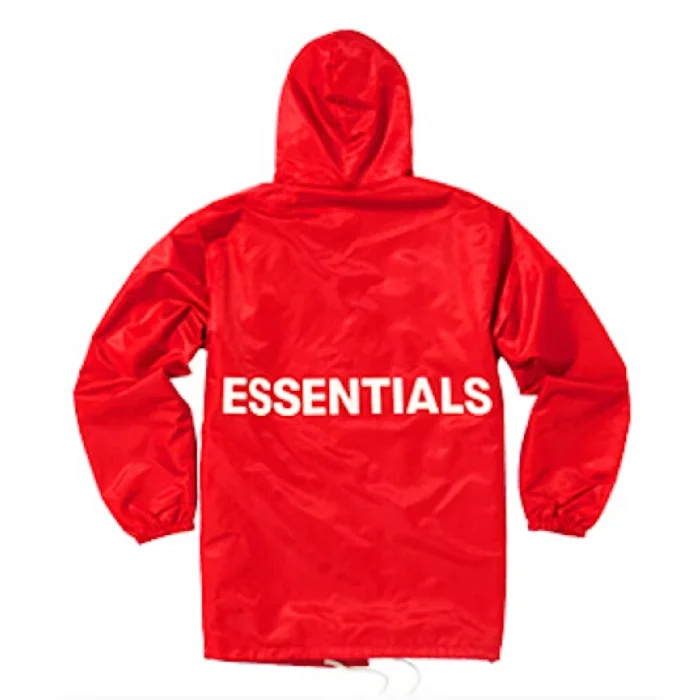 Essentials Fear of God Graphic Hooded Coach – Red Jacket Essentials Fear of God Graphic Hooded Coach – Red Jacket